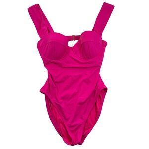 Kate Spade New York Women Hot Pink Underwire One Piece Swimsuit Size Small NEW